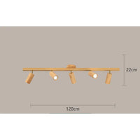 Wooden track lighting fixture.