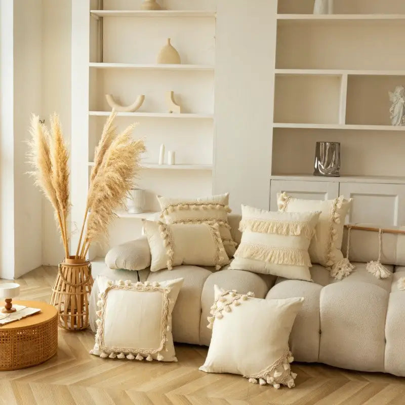 Neutral-toned decorative pillows for Morocco Style Home Throw Pillow, perfect as a playful throw pillow
