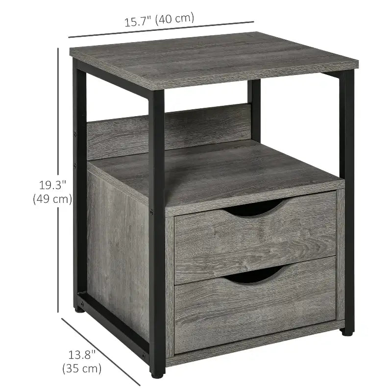 Grey Nightstand - sleek-selections