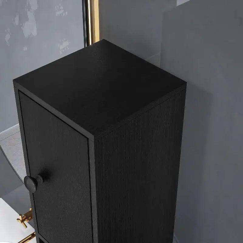 Black wooden cabinet.