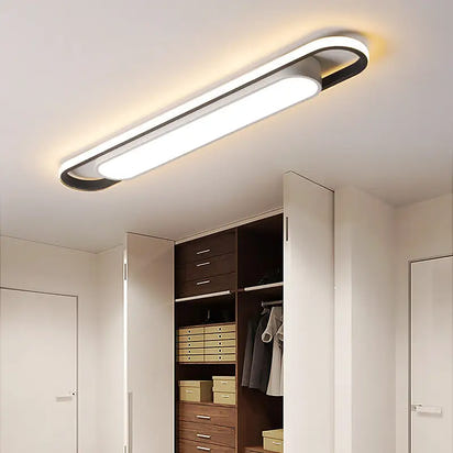 Oval ceiling light fixture.