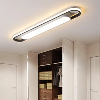 Oval ceiling light fixture.
