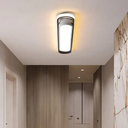 Rectangular ceiling light fixture.
