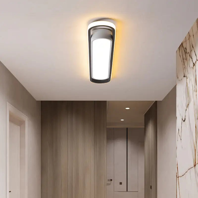 Rectangular ceiling light fixture.
