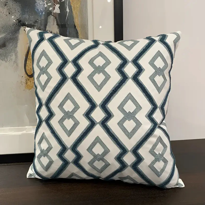 Geometric patterned Nordic Embroidery Sofa Cushion for stylish embroidery sofa decor