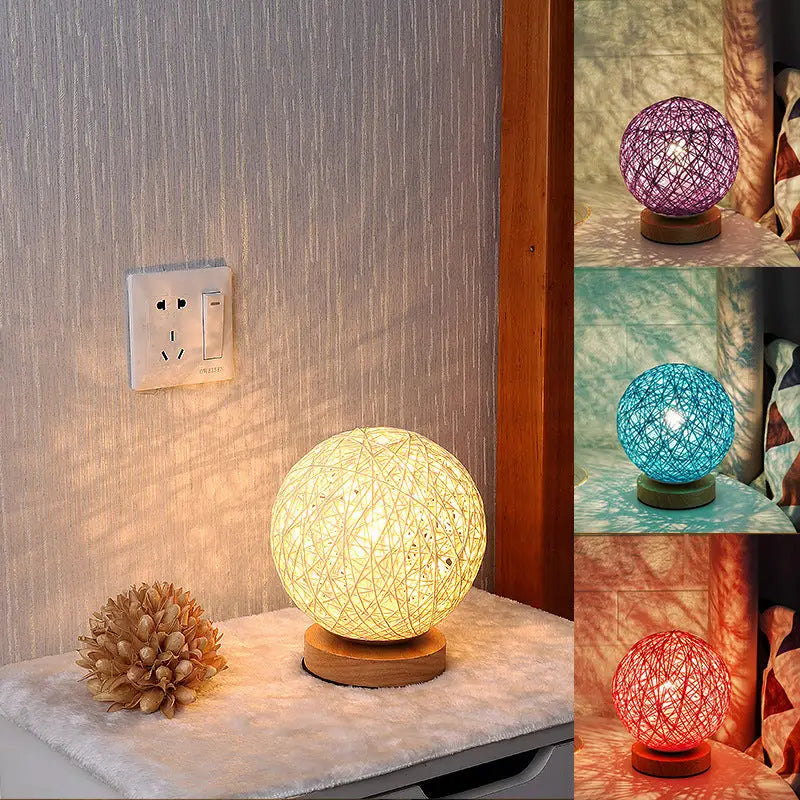 Nordic Rattan Ball LED Light - sleek-selections