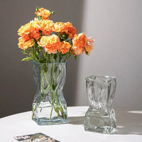 Nordic Style Glass Wavy Vase - sleek-selections