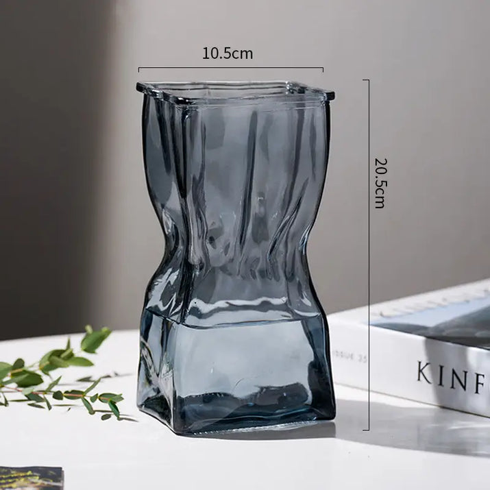 Nordic Style Glass Wavy Vase - sleek-selections