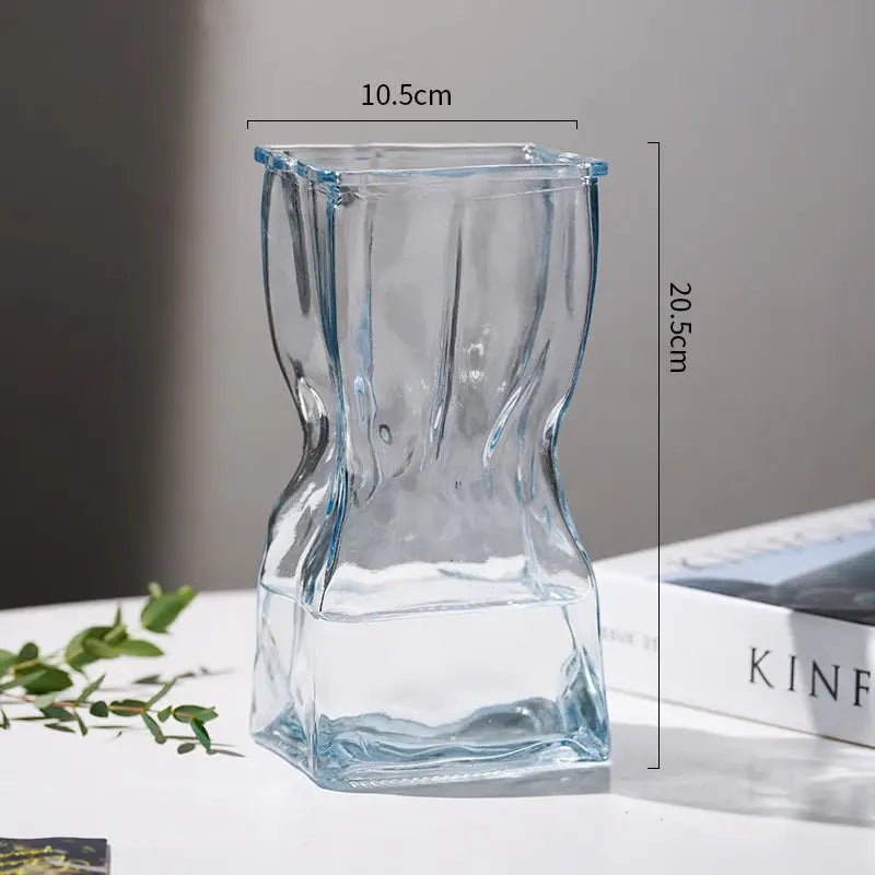 Nordic Style Glass Wavy Vase - sleek-selections