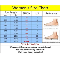 Women’s shoe size chart.