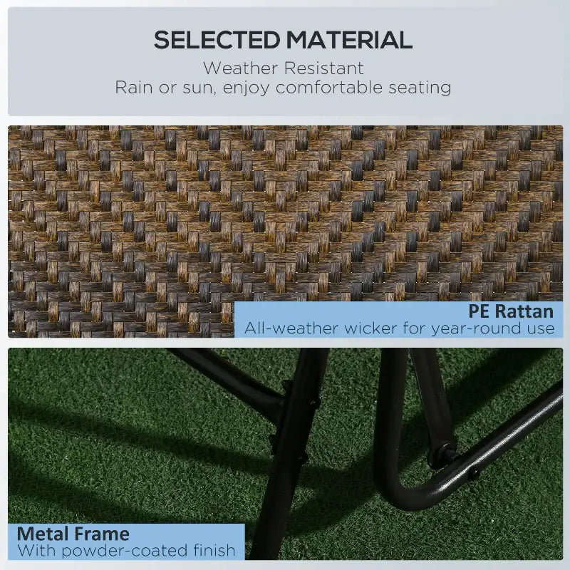 Weather-resistant outdoor furniture materials on Outdoor Glider Loveseat for durable outdoor seating