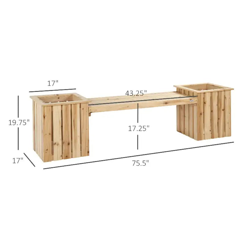 Outdoor multifunctional bench with planter boxes, perfect addition for outdoor spaces