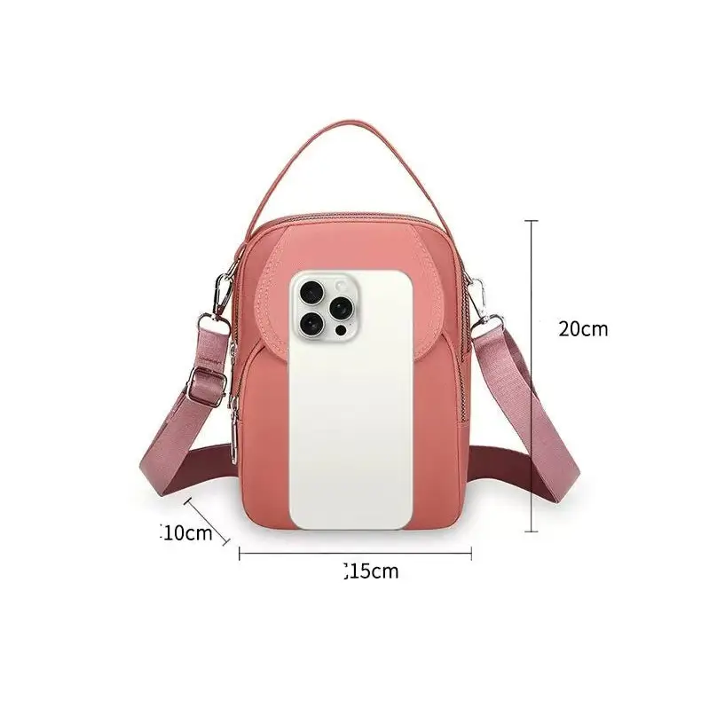 Pink Oxford Cloth Handbag with Crossbody Design and Dimensions for Stylish Accessory