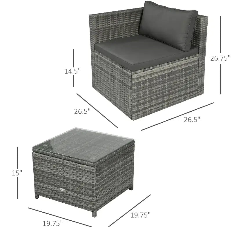 Wicker 3-piece patio set for outdoor living space perfect for your patio area