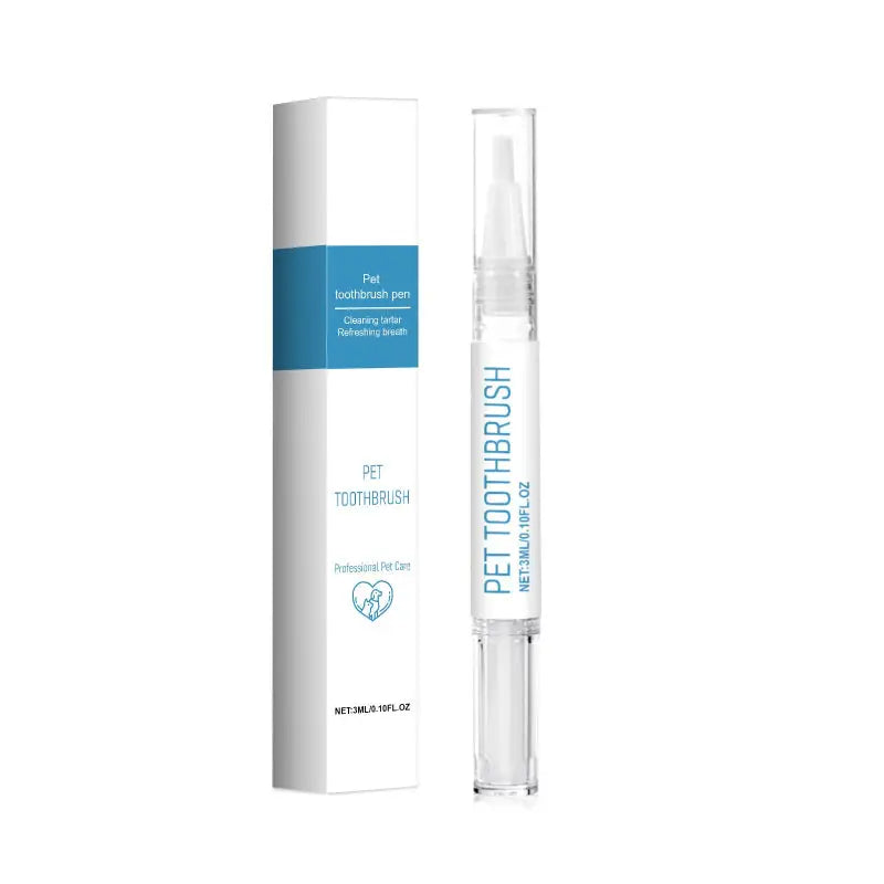Pet Dental Tooth Gel with pet toothbrush pen and packaging for fresh breath and oral health