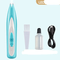 Teal electric pet foot shaver kit for easy pet foot grooming and nail trimming