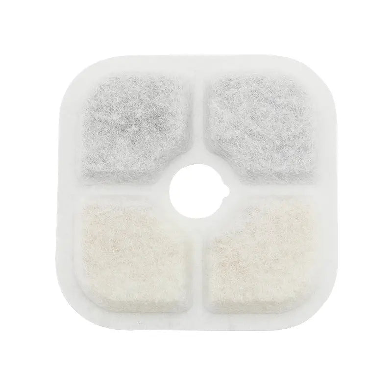 Square Pet Fountain Filters with four compartments for clean, efficient fountain filters