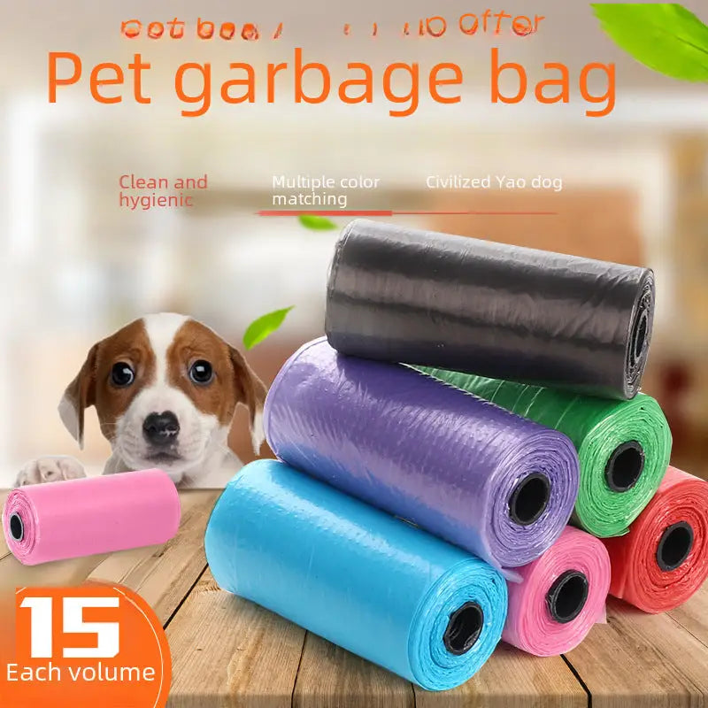 Colorful pet waste bags for convenient pet garbage disposal