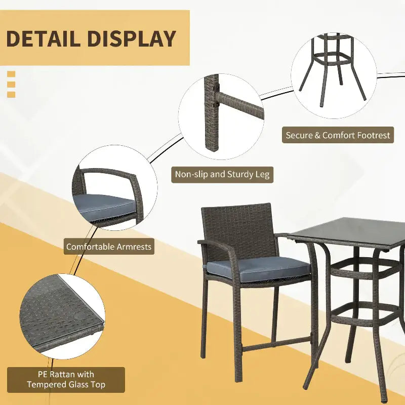 Wicker bar-height patio set.