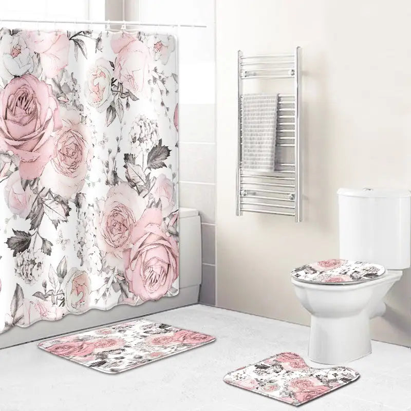 Floral bathroom set.