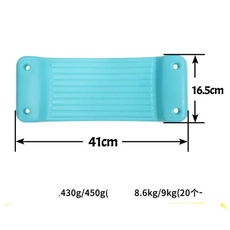 Blue ribbed swing seat with dimensions for Plastic Outdoor Kids Curved Swing, perfect for outdoor kids curved play area