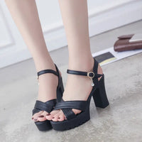 Platform Block High Heels Shoes - sleek-selections