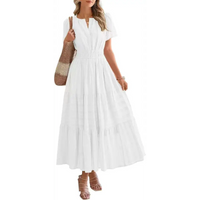 White tiered maxi dress.