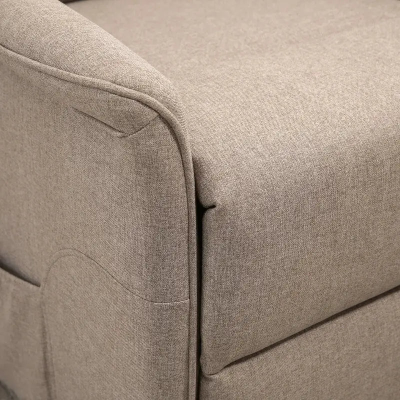 Beige upholstered armchair detail in Power Lift Chair for comfortable mobility support