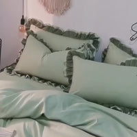 Wind Bed Skirt Four-Piece Set Brushed Lace Quilt Cover Bedding