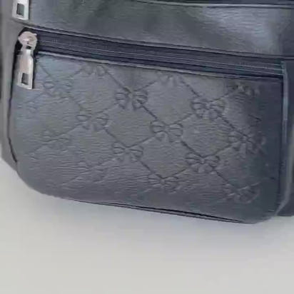 Texture Black Purse-Shoulder Bag