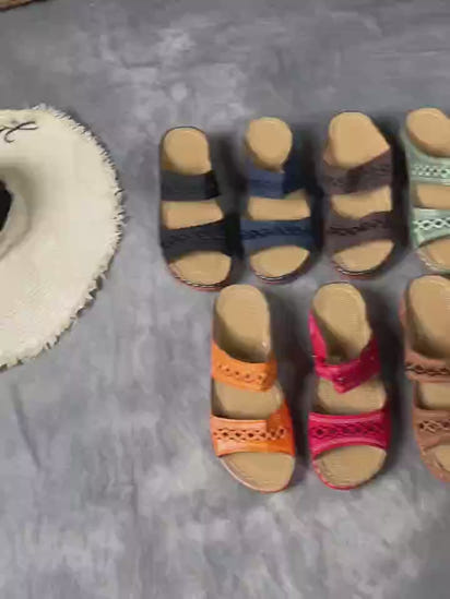 Embroidery Cut-Out Sandals