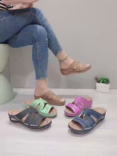 Slip On Embroidered Sandals