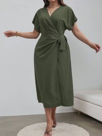 Women's Solid Color Wrap Dress