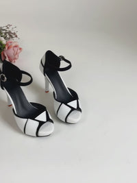 Color-Block Platform High Heel Shoes