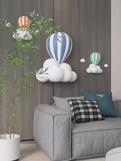 3D Stereo Hot Air Balloon Wall Hanging