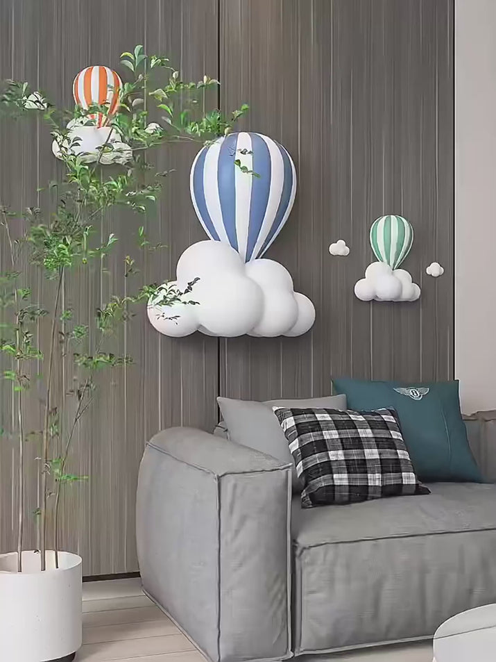 3D Stereo Hot Air Balloon Wall Hanging