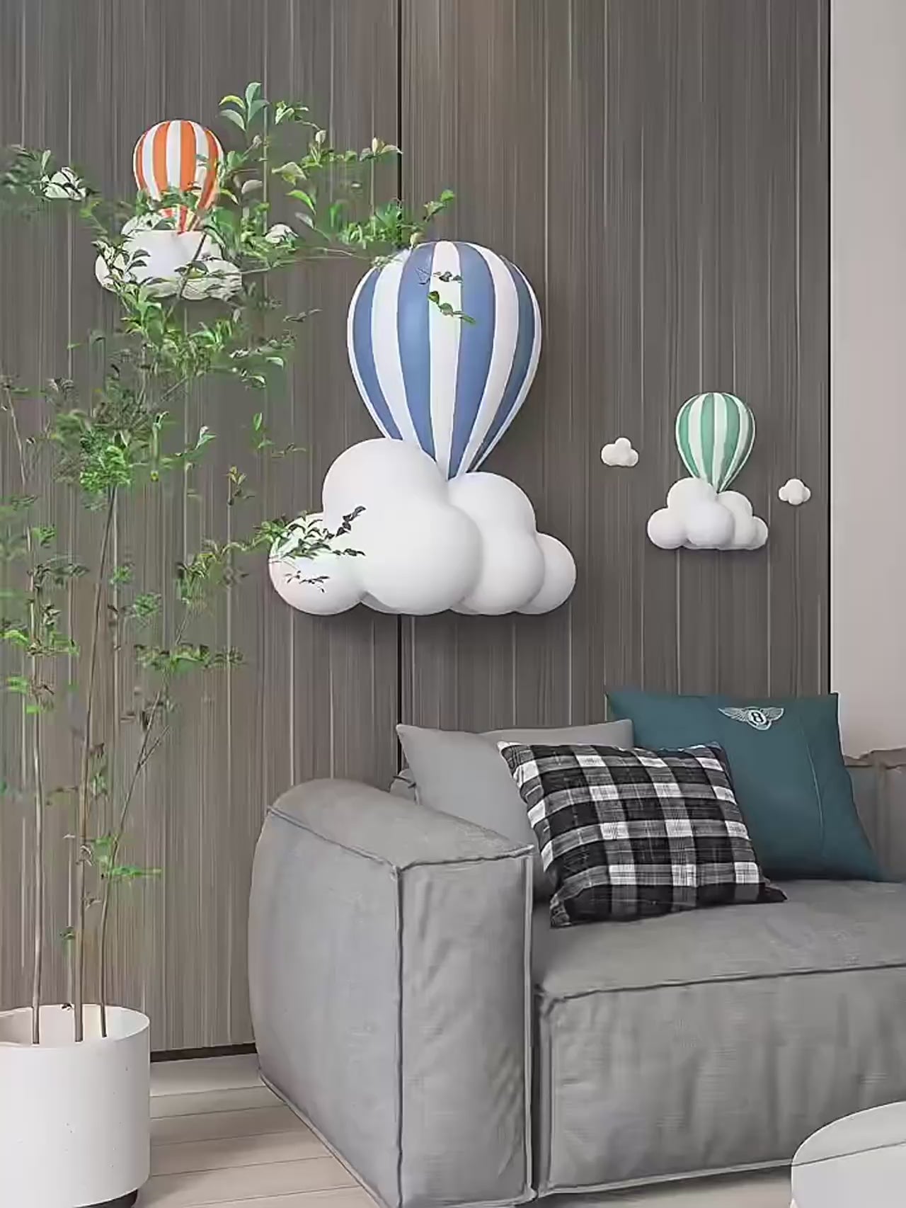 3D Stereo Hot Air Balloon Wall Hanging