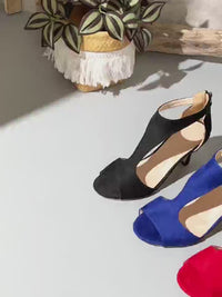 Rear Zipper High Heel Shoes