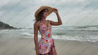 Conservative Skirted One Piece Swimsuit