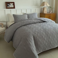 Double-Sided Washed Cotton Bedspread Set