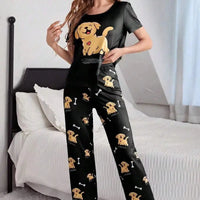Black dog-themed pajama set.