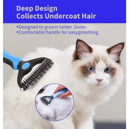 Professional pet deshedding brush for dogs used for grooming cats or pets efficiently