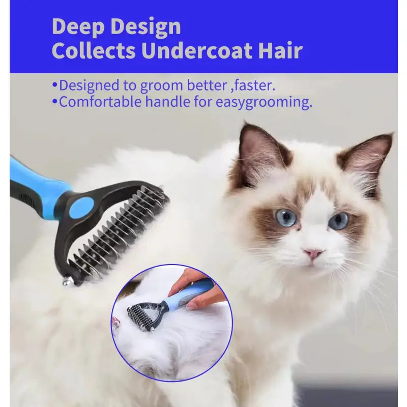 Professional pet deshedding brush for dogs used for grooming cats or pets efficiently