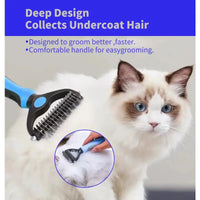 Professional pet deshedding brush for dogs used for grooming cats or pets efficiently