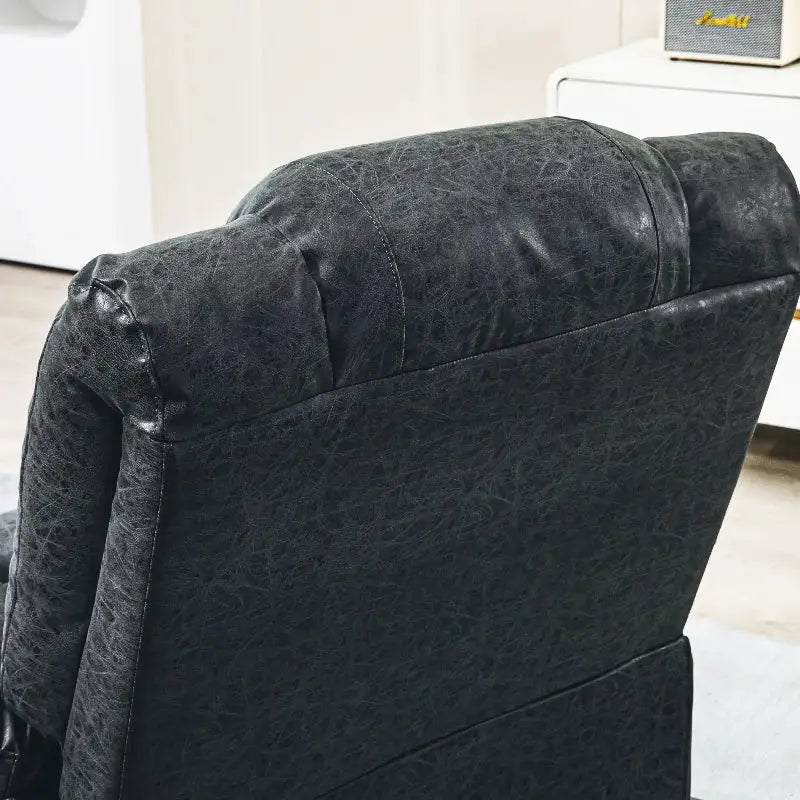 Black leather reclining chair back on PU Leather Reclining Chair for maximum comfort
