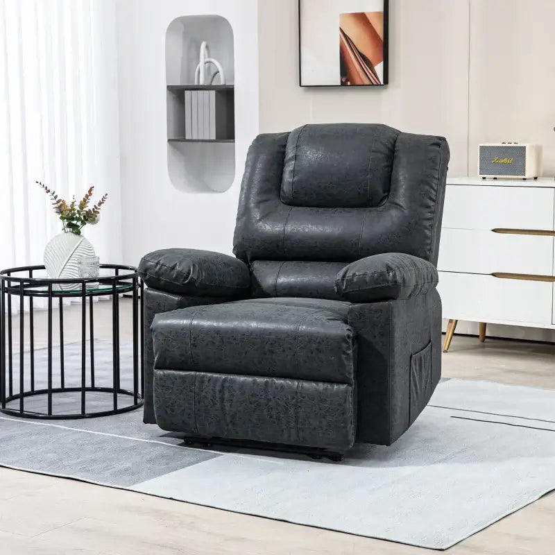 Gray faux leather recliner from PU Leather Reclining Chair showcasing a stylish leather reclining chair