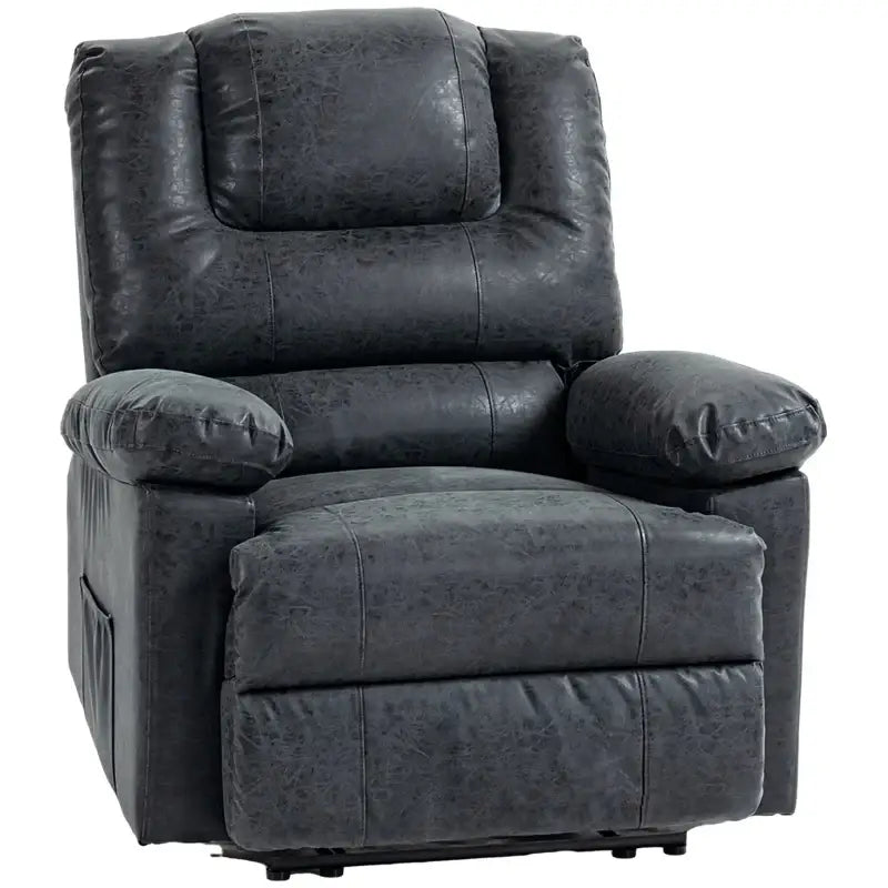 Gray leather recliner from PU Leather Reclining Chair offering ultimate leather reclining comfort