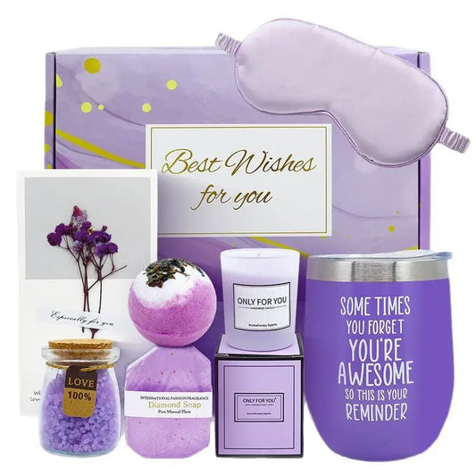 Purple Spa Set With Cup-Candle - sleek-selections