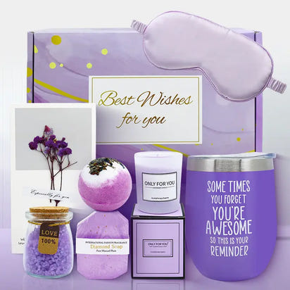 Purple Spa Set With Cup-Candle - sleek-selections