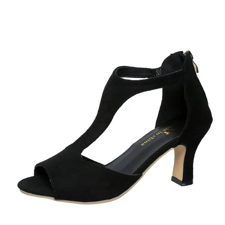 Rear Zipper High Heel Shoes - sleek-selections